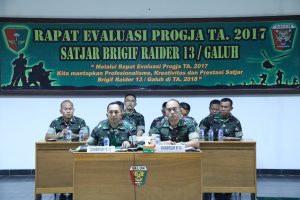 Rapat Evaluasi Progja TA. 2017 Satjar Brigif Raider 13 Kostrad