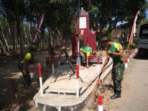 Sambut HUT Ke-71, Yonif Raider 509 Kostrad Karya Bakti di TMP Jember