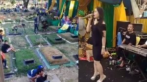 Viral Pesta Pernikahan dan Dangdutan Digelar di Tengah Kuburan