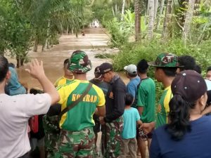 Prajurit Yonif Raider 515 Kostrad Bantu Evakuasi Warga Korban Banjir di Jember