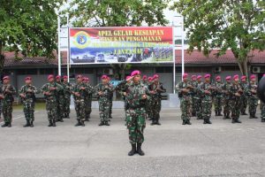 Prajurit Yonmarhanlan X Jayapura Ikuti Apel Kesiapan PAM Pemilu Tahun 2019