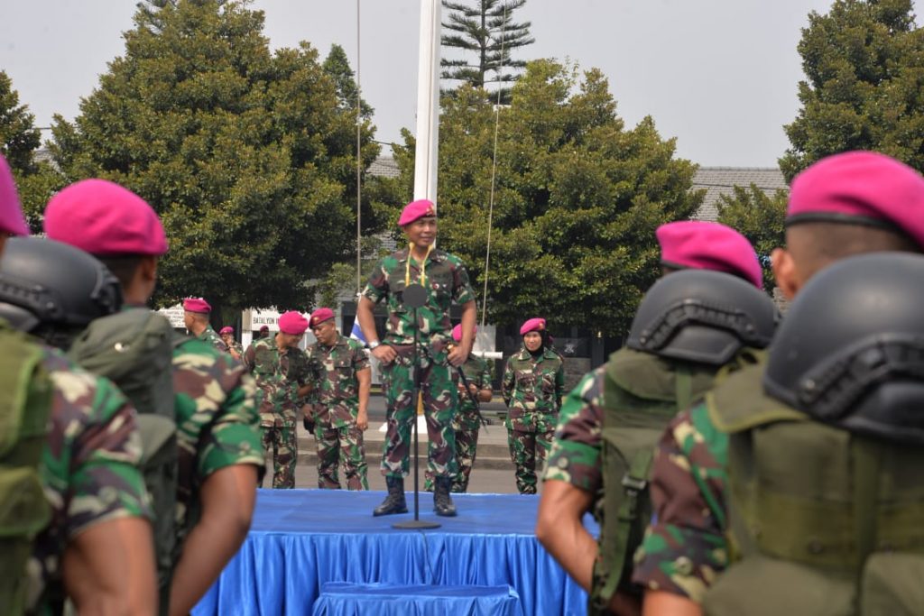 Pembekalan Dankormar Kepada Marinir yang Akan Latihan Platoon Exchange di Hawai