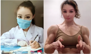 Pamer Otot Kekar, Dokter Cantik Ini Bersumpah Akan Membasmi Virus Corona