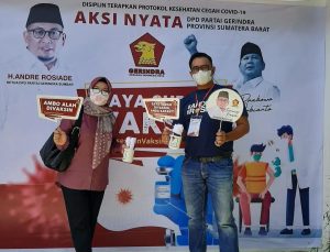 Vaksinasi Covid-19 di DPD Gerindra Sumbar Sukses , Berlanjut ke DPC Kabupaten/Kota