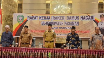 Bupati Pasaman, Buka Raker Bamus Nagari Se – Kabupaten Pasaman di Hotel Axana Padang
