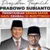 Erman Safar Untuk Bukittinggi Periode ke 2, Didukung Prabowo