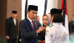 Presiden Jokowi Kukuhkan 76 Paskibraka untuk HUT ke-79 RI di Ibu Kota Nusantara